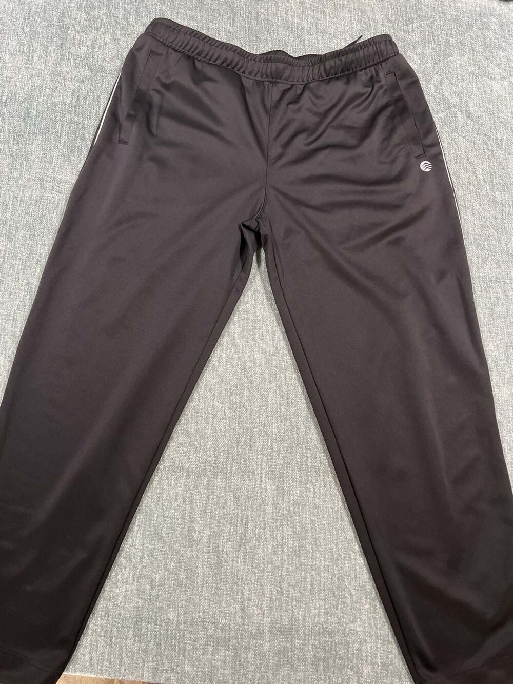 Solaris Men's Black Athletic Track Pants with Side Stripe Size XL